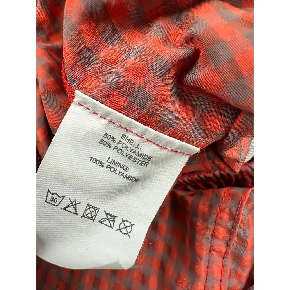 Peter Millar Seersucker Gingham Swim Trunks Red/Gray — Size 2XL